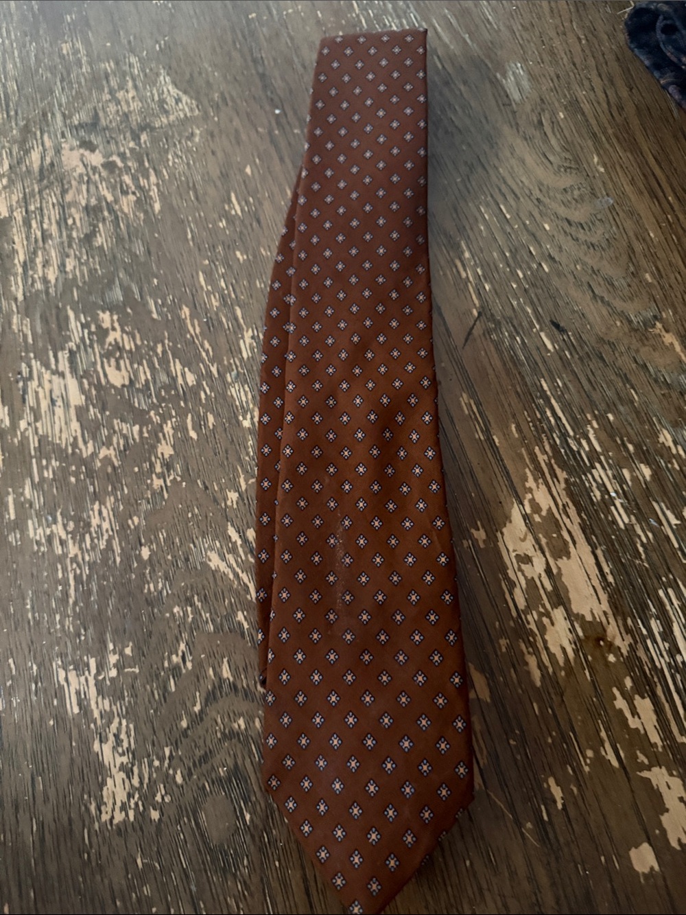 Brown Geometric Men's Tie -
